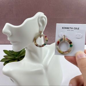 Kenneth Cole New York Colorful Pink White Gold Hoop Earrings Women Jewelry